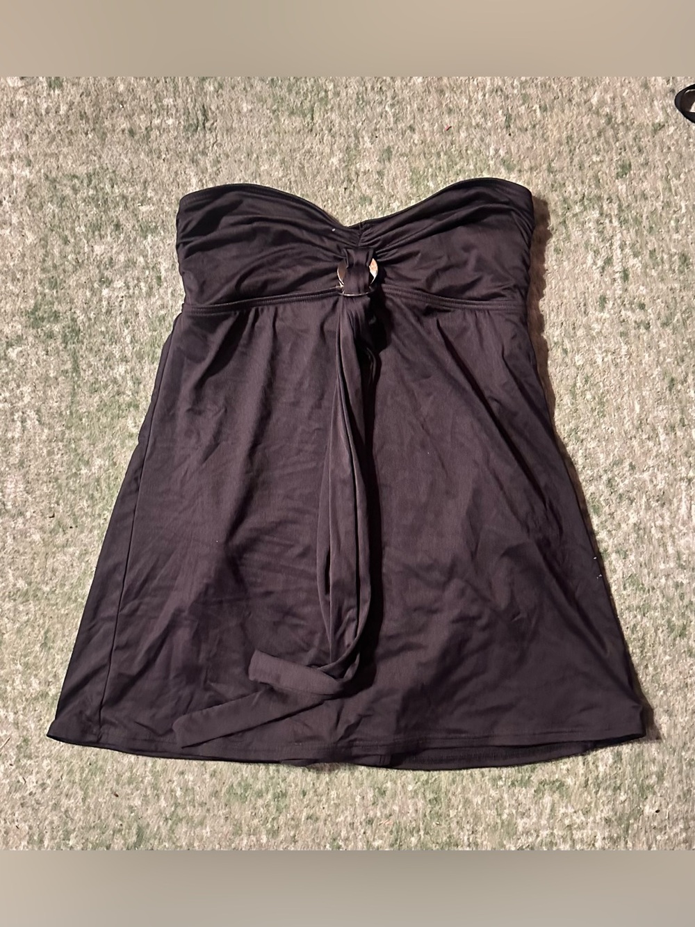 MICHAEL KORS Black One Piece Swimsuit. Vintage Halter Top & Skirt Silhouette (4) - Picture 3 of 8